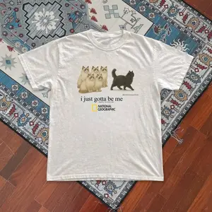Gildan Men's and Women T-shirt, National Geographic I Just Gotta Be Me graphic tee, Cat Love, Cat Gift, Animal tee, Y2k Unisex Graphic Tees Gothic Grunge Emo Scene Amity Affliction Style Clothes Menswear Womenswear Streetwear