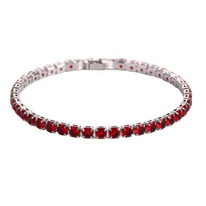Unisex Zircon Tennis Chain Pretty Bracelet - Classic Memorial Wing Angel Engraved, Simple-Style Artificial Gemstone Jewelry Accessory