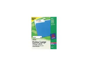 Avery 5027 Extra-Large 1/3-Cut Filing Labels, 15/16 x 3-7/16, White, 450/Pack