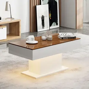 High Gloss Coffee Table, Center Cocktail Table Living Room Modern