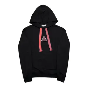 Lanvin Logo Printed Drawstring Hooded Sweatshirt Black