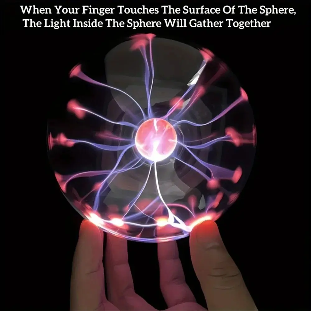 USB Plasma Ball Magic Lamp, Touch-Sensitive Interactive Static Lightning Globe Toy for Kids, STEM Science Decor for Bedroom Desk