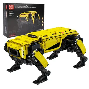 Mould King 15066 Robot Dog Building Blocks Yellow Model Remote Controlled Adult Children Kid Toy 936 Pcs