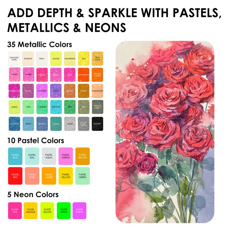 Grabie All-In-One Premium Watercolor Set, portable art, supplies, gift for valentines's day