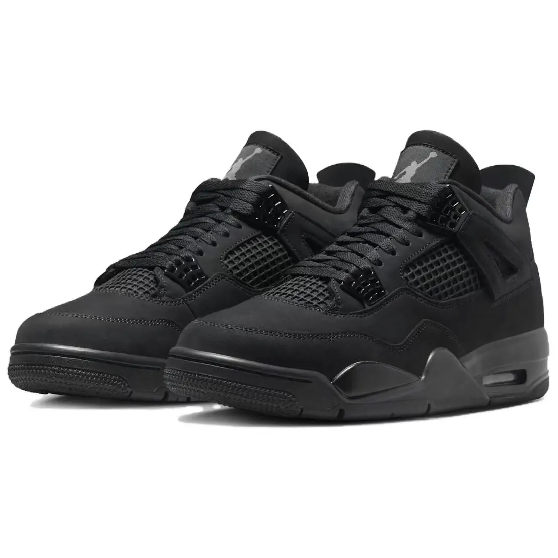 Men's-Women's Jordan Air Jordan 4 "Black Cat" Mid-Top Retro Sports Shoes, Stealthy All-Black Colorway, Unisex Sizing