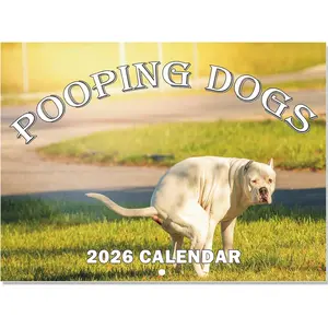 2026 Pooping Dogs Calendar Funny  Calendar Monthly Wall Calender 12 Month for  Office Funny Swear Gag White Elephant