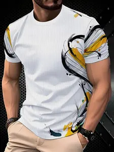 Korean-style trendy casual T-shirt with modern and individualistic design, in comfortable and fashionable colors, providing excellent breathability.