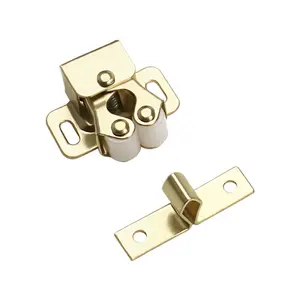 Vintage Wardrobe Door Iron Double Ball Roller Lock, Copper Color, 10 Pieces