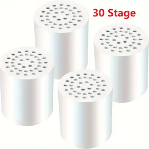4pcs 30Stage Shower Filter High Output Universal Replacement Cartridge Removes Chlorine, Fluoride, Heavy Metals And Other Deposits, Restores PH Balance, Reduces Dry, Itchy Skin, Dandruff And More