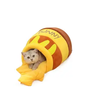 Honey Jar Cat Bed, Pet Bed, Warm Cat Sleeping Bag, Winter Supplies, Cat House, Pet Supplies Wholesale