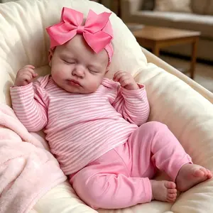 20inch Reborn Baby Doll Loullou Cloth Body Newborn Baby Dolls Sleeping with Painted Hair Reborn Doll Toy with Clothes baby alive christmas new year birthday present girl collector gift for sale