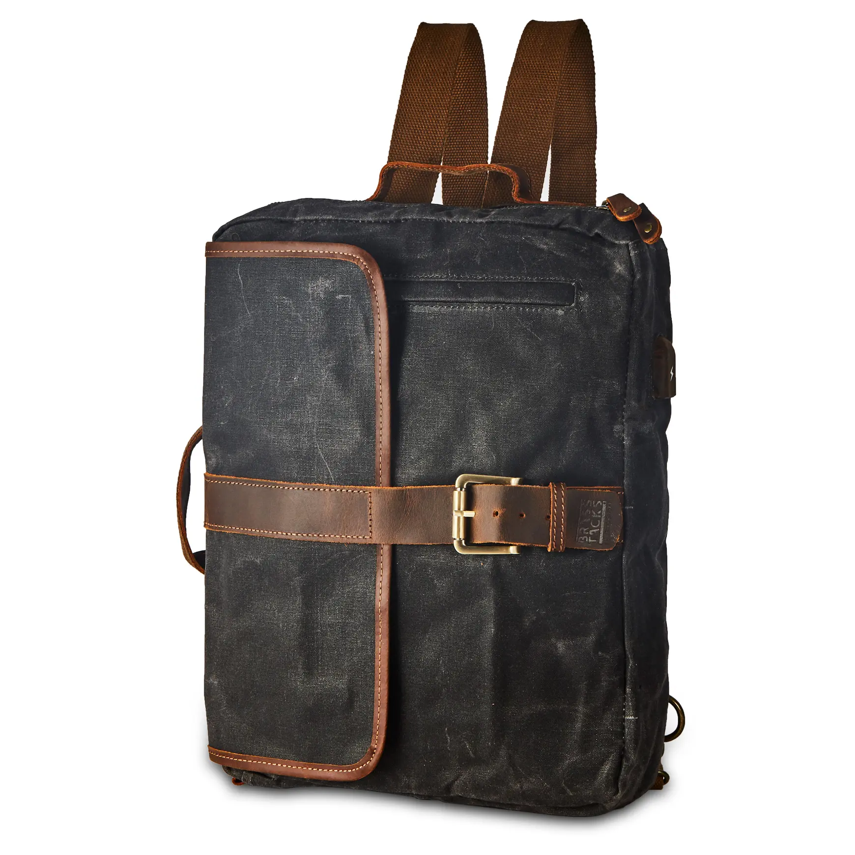 Vintage Waterproof Waxed Canvas Convertible Laptop Messenger Backpack Rucksack For Men Women