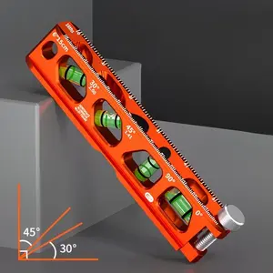 Magnetic Pipe Leveler with 4 Small Bottles, 6.2 Inch Construction Level, V-Groove and Magnetic Rail, High Precision Bubble Level, Dual Scale Thumb Screw, Tool