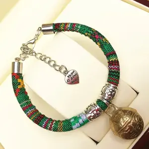 Handmade Bells Collars for Dogs and Cats - Copper Bell, Ethnic Bohemian Style Pet Necklace, Fashion Accessory Gift for Teddy Puppies and Kittens