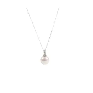 Edison Natural Freshwater Pearl Necklace 11-12mm Pendant Near Round Strong Light Single Pearl Pearl Necklace Neck Chain National Inspection Certificate