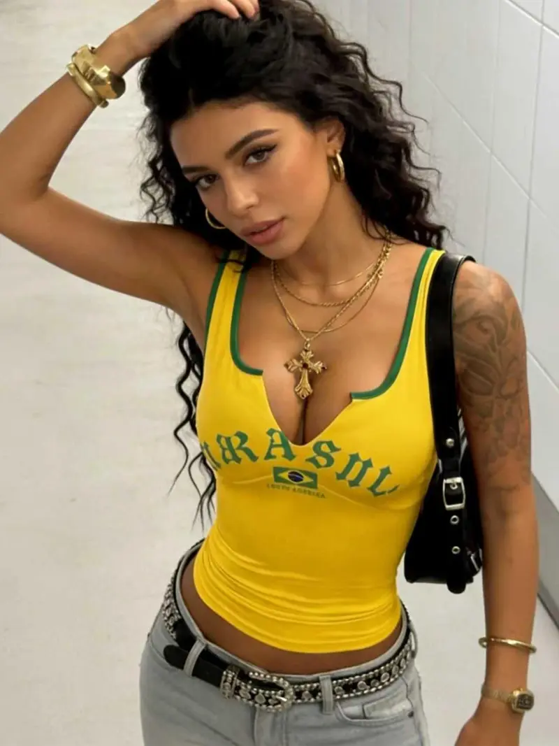 miu miu イエロー Vネック タンクトップ Miu miu tank - TikTok Shop