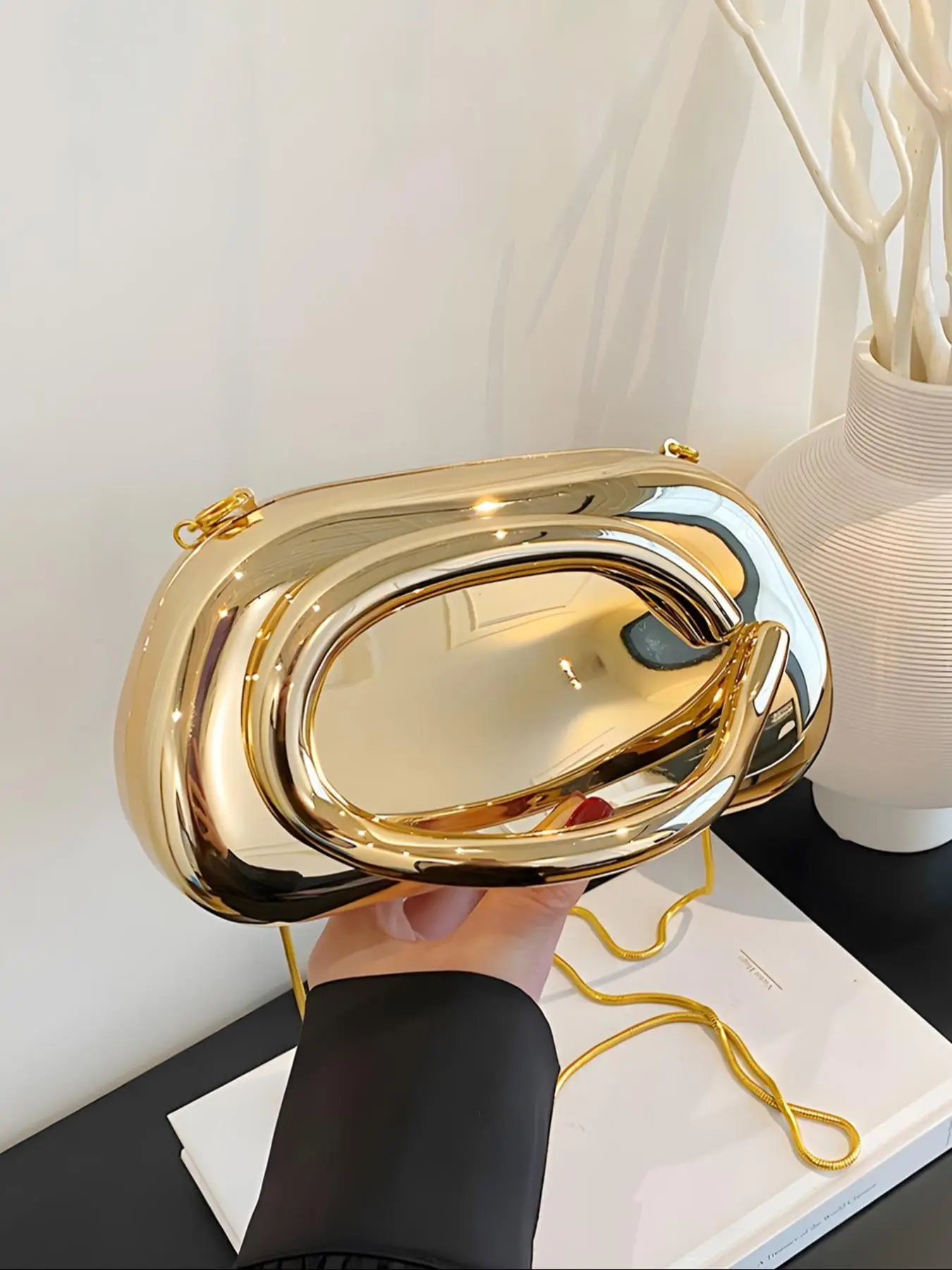 Women's Elegant Chain Strap Evening Bag, Exquisite Trendy Clutch Bag, Fashionable Bag for Party Decoration