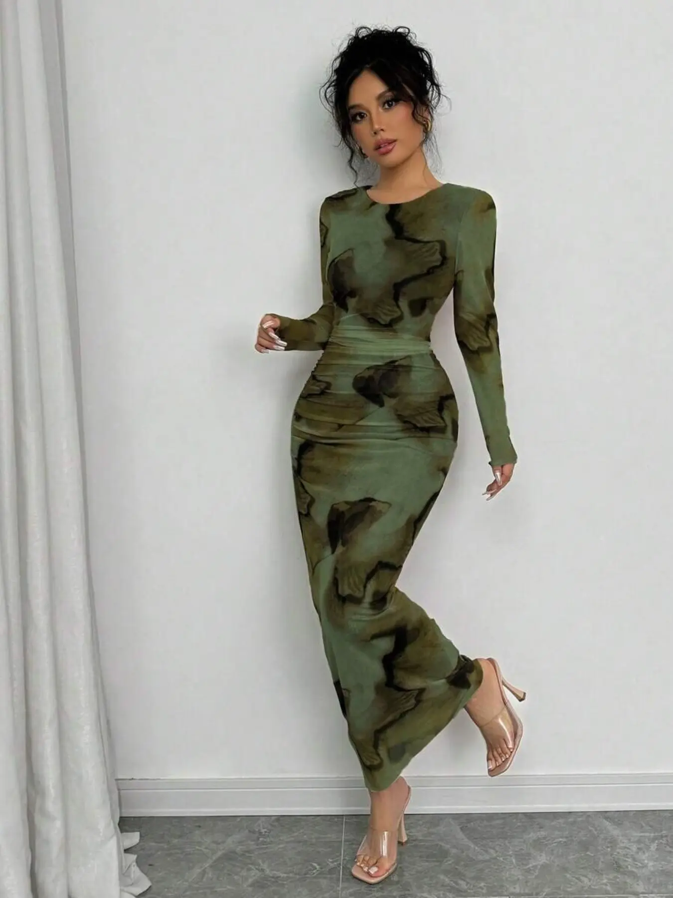 Elegant Gradient Ombre Long Sleeve Slim Fit Women's Dress, Womenswear, Spring & Fall Fashion, Stylish Long Dress, Perfect for Casual Wear - TikTok Shop Elegant Gradient Ombre Long Sleeve Slim Fit Women's Dress, Womenswear, Spring & Fall Fashion, Stylish Long Dress, Perfect for Casual Wear - TikTok Shop