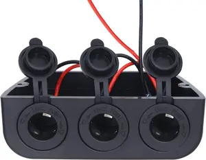 12-24 V 3 Hole Tent Type Power Distribution Sockets Cigarette Lighter Splitter Power Adaptor Combination Automotive Accessory Outlet for Car and Marine﻿