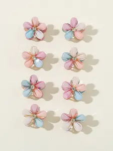 8pcs Floral Small Hair Clips for Women, Flower Hair Clip, Side Bangs Hair Accessories, Delicate Mini Hair Pins, Stylish Hair Decorations