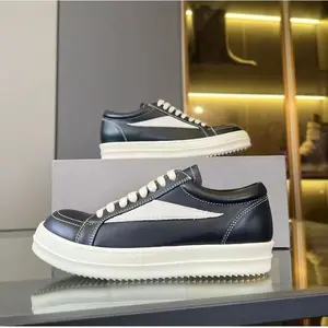 Outoor designer classic black and white Genuine leather Shoes size 35-47ro Low Top Gothic Casual trainers for Men and Women Cow Suede inverted triangle Flat retro Shoes