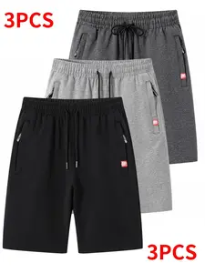 3-Pack Men’s Casual Athletic Breathable Shorts, made from breathable fabric with a zipper design—perfect for summer beach trips, outings, and everyday outdoor activities. Vibes cooling pants