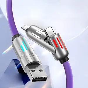 4-In-1 Charging Cable, 240w Fast Charge, Compatible with iPhone/android, Smartphone, Cellphone, RGB Light Effect, USB PD to Type-C iOS Interface Data Line