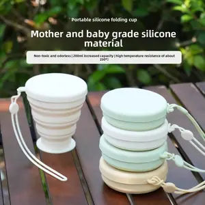Outdoor portable folding water cup travel mouthwash cup silicone outdoor retractable travel travel portable compressed cup