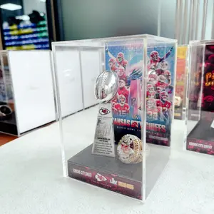 2024 American Football Championship Trophy Set, Beautiful Chiefs Display Box, Perfect Sports Award Replica, Ideal Gift for Sport Lovers, High-Quality Design