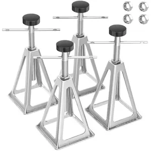 RV Stabilizer Jacks 4 Pack, Heavy Duty Aluminum Jack Stands for Travel Trailer Camper, Single Screw Jack Support up to 6000 Lbs, Adjustable from 11 inch to 17 inch