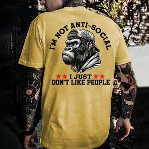 I'm Not Anti-Social I Just Don't Like People Monkey T-shirt