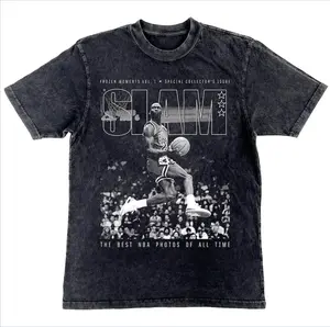 (sale off up to 50%) Jordan Slam halftone tshirt, Knockout Black, ready to print