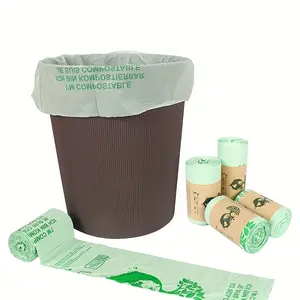 50 Counts 6L Compostable Food Waste Bags, Thickened Kitchen Trash Can Liners, Sturdy Trash Bags, Small Composting Bags for Food Scraps Collection