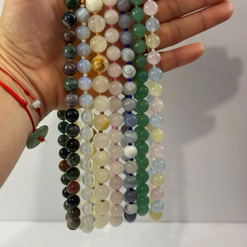 Chunky handmade necklace with natural stones