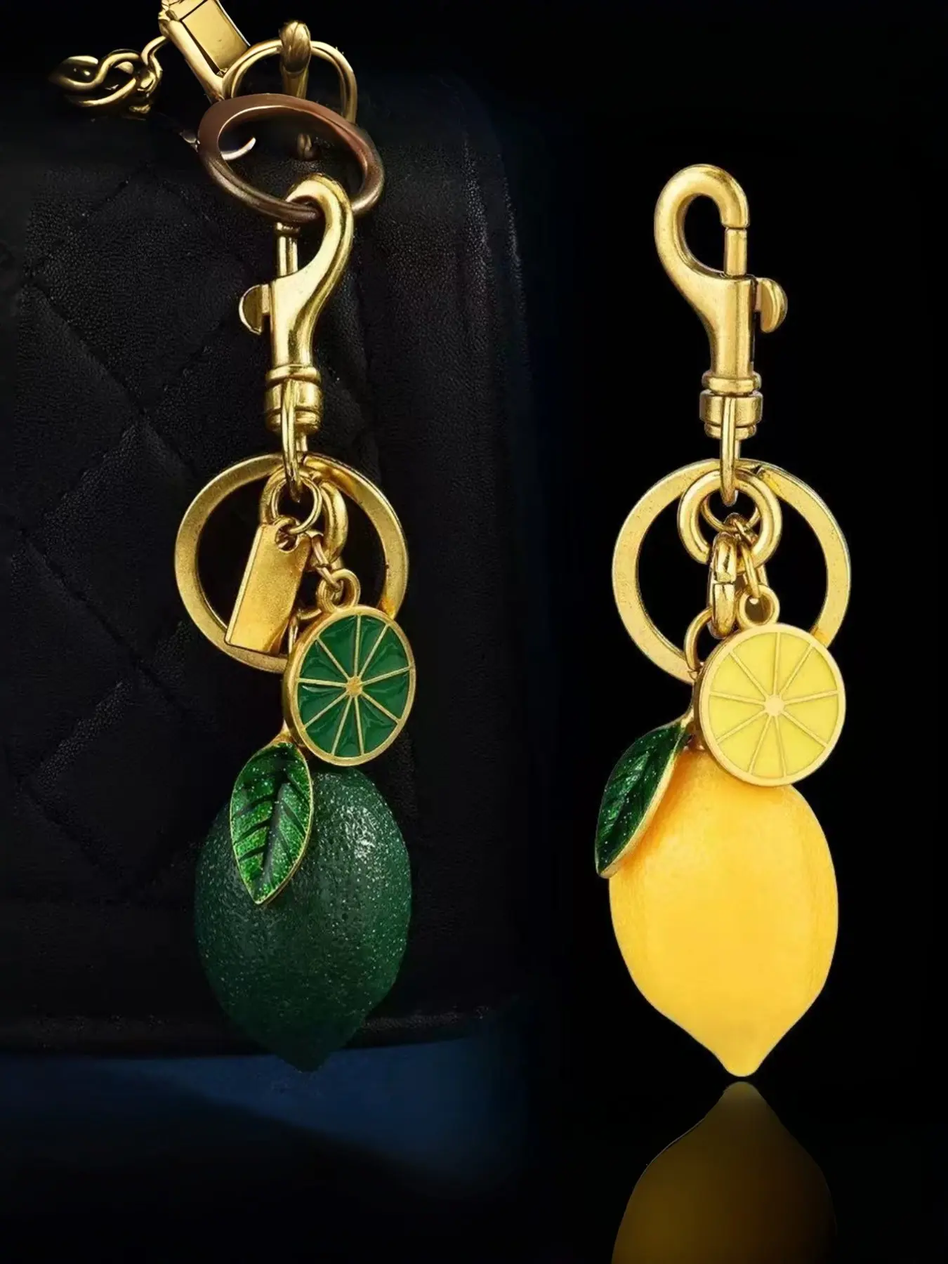 Y2K Fresh Lemon Design Keychain Bag Charm, Style Summer Fruit Accessory, Perfect Gift for Girls, College Students, Professionals