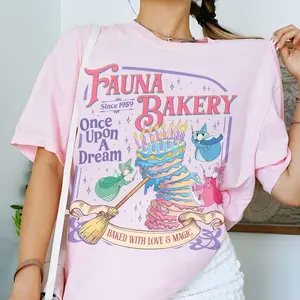 Fauna Bakery Baked With Love And Magic Shirt, Sleeping Princess Tshirt, Fairy Godmother Tee, Theme Park Family Shirts