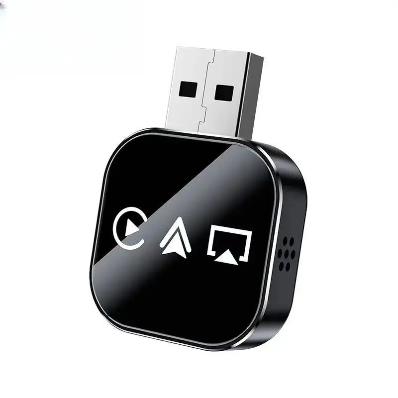 Three-In-One Wired to Wireless Carplay Adapter, USB, Airplay Screen Mirroring, Plug-And-Play, Low Latency, Stable Signal, Portable Car Electronics, Connectivity, Wirefree Carplay Adapter, Carplay Dongle Connectivity