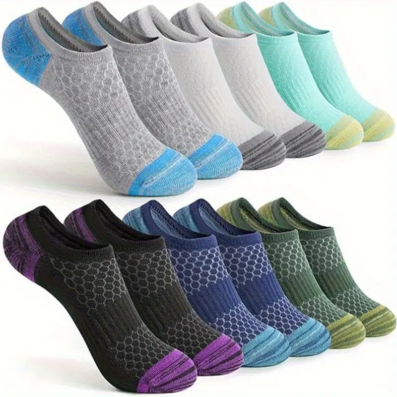 6 Pairs Women's No Show Socks, Non-Slip Athletic Ankle Socks For Running & Outdoor Activities, Breathable Sport Footwear Ankle Socks For Men Non Slip Socks No Show Stocking Classic Low Cut Casual Sock Autumn Winter Invisible Boat Socks
