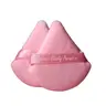 Pink powder puff 2-pack reusable triangular for face powder