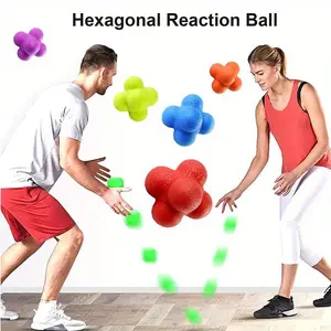[Sports Fitness Ball] Agility Training Ball| Hexagon Reaction Ball for Basketball Football Adult Coordination Reflex Sports Fitness