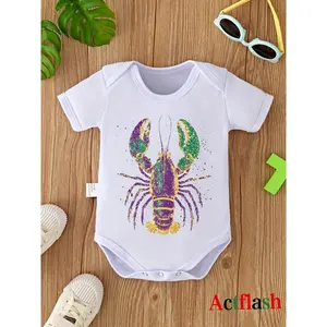 Soft And Comfortable Baby Onesie with a Festive Crayfish Print, Perfect for Newborns And As a Gift for Expectant Mothers, for Outdoor
