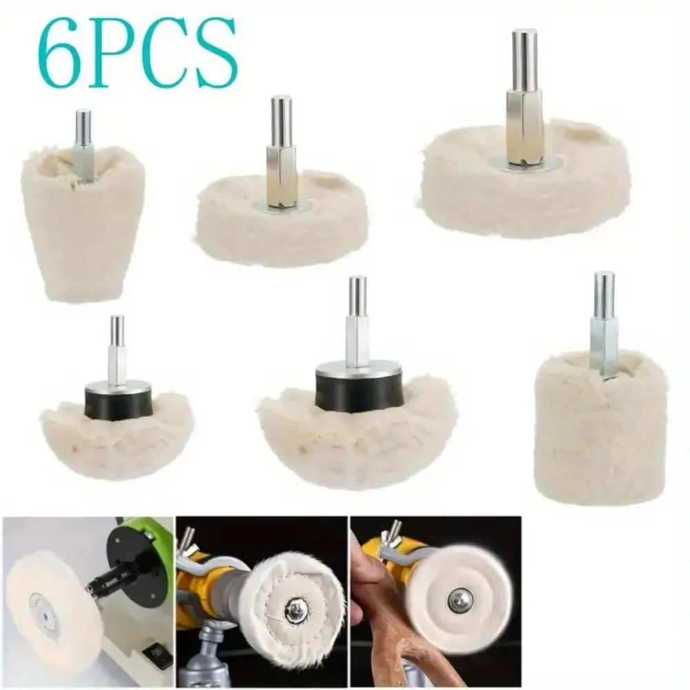 6-piece Polishing Pad Polishing Wheel Kit, Suitable for Wheel Shaped Polishing Tools Such As Jewelry, Wood, Plastic, Ceramics, Glass, Etc., Drill Polishing Wheel, with 1/ 4 Inch Handle tiktokshopspringglowup car stuff