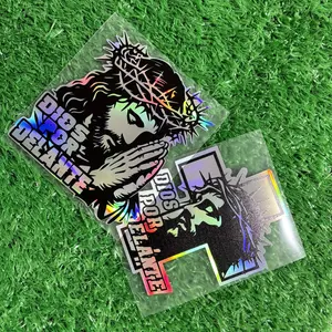 1 piece, religious series colorful car sticker, suitable for car interior central control/storage compartment personality upgrade, diverse religious element design, to meet the aesthetic needs of faith lovers' car accessories
