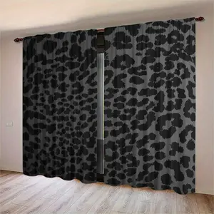 2 pieces of high-definition digital leopard print curtains, made of polyester with semi-transparent texture, machine washable, suitable for use in living rooms, bedrooms and as decorative curtains for home interiors.