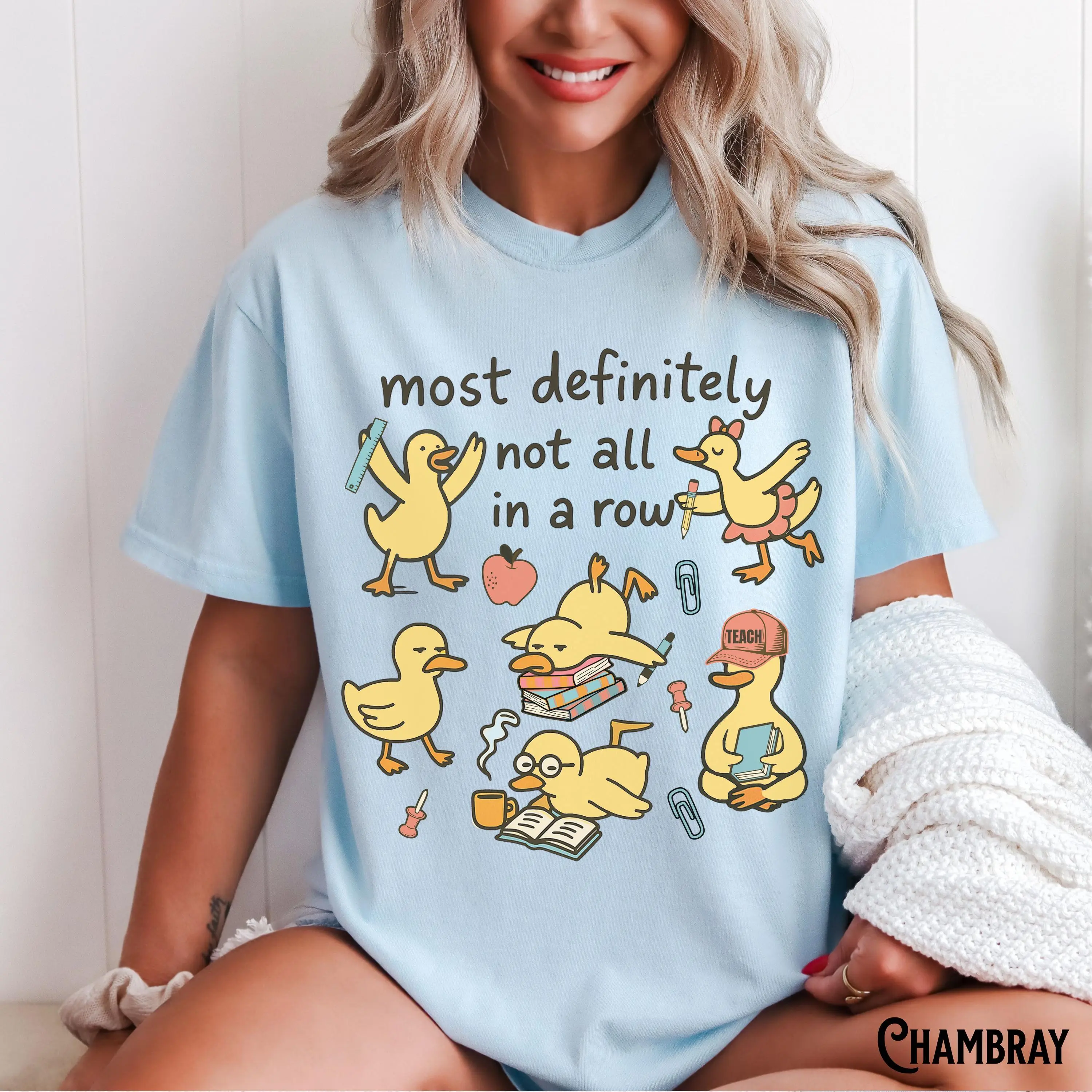 Funny Teacher Shirt, Ducks In A Row T-Shirt, Teach Tee, Back To School, Humorous Chaos, Team, Appreciation, Gift for Teacher