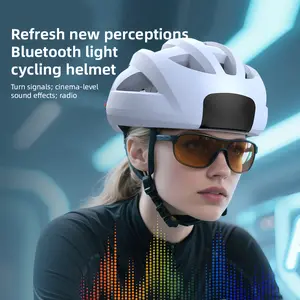K60 Bluetooth Bike Helmet with Smart LED Lights,FM Radio & Remote Control,Music & Calls,Adult Cycling Safety Gear for Men Women,Urban Commute,Night Riding,Lightweight Comfortable