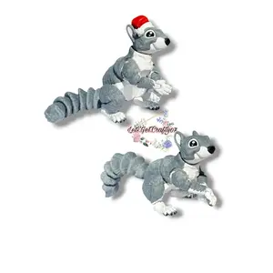 Miniature Squirrel | 3D Printed Articulating Figurine with Flexible Tail and Detailed Features for Collectors.