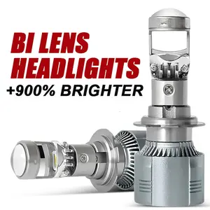 Kit de Faro Luces H7 H11 Car Headlight Mini Lens H8 H9 9005 9006 HB3 HB4 Canbus Auto Light LED Projector Bulb 6000K Auto Motorcycle Lens White 12V
