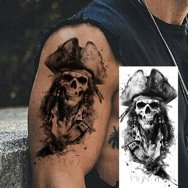 Realistic Halloween Temporary Tattoos - 6 Sheets Waterproof Half-Sleeve Body Art Stickers for Men-Women, Long-Lasting Designs for Arm, Leg, Thigh Body Parts