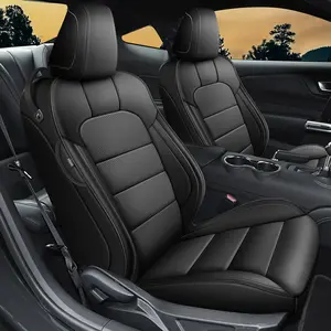 For Ford Mustang Coupe 2015 2016 2017 2018 2019 2020 2021 2022 2023 2024 2025 2026 Custom Car 5-Seat Covers Full Set Waterproof Fuax Leather Full Coverage Front & Rear Full Set All inclusive Customed Car Cushions Car Accessories Automotive